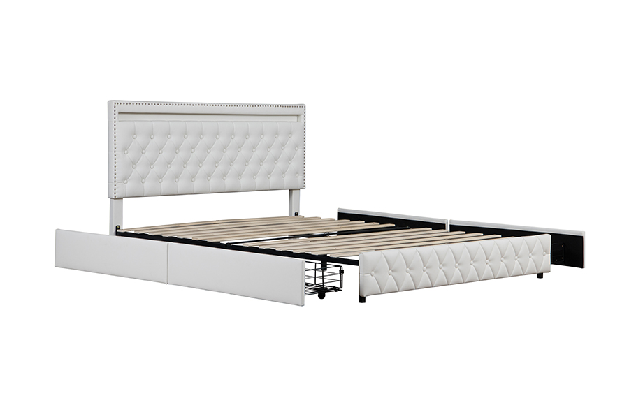 4471-1-3D Lådor Förvaring Smart Ambient Lighting Sängram