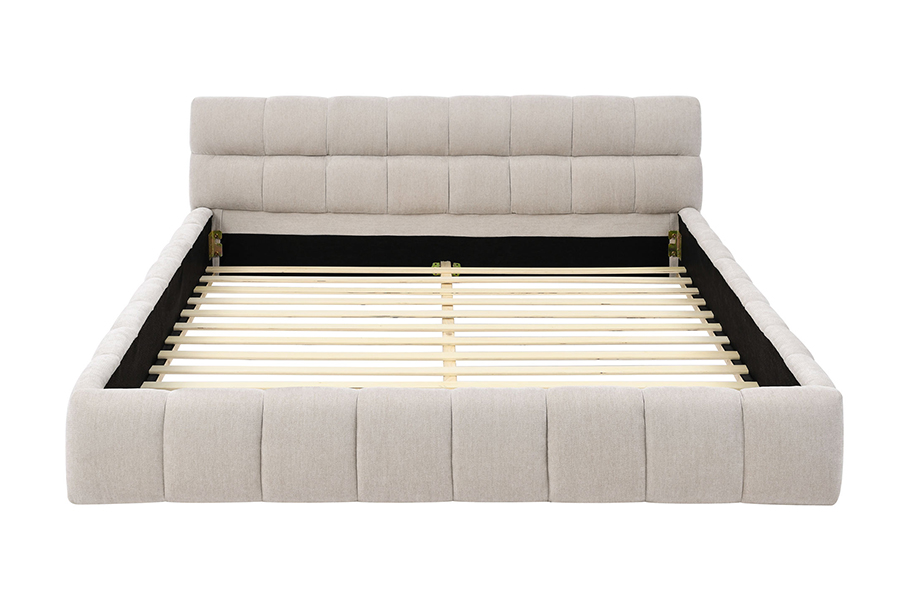 N11 Modern fyrkantig design Bekväm och justerbar stoppad sängram