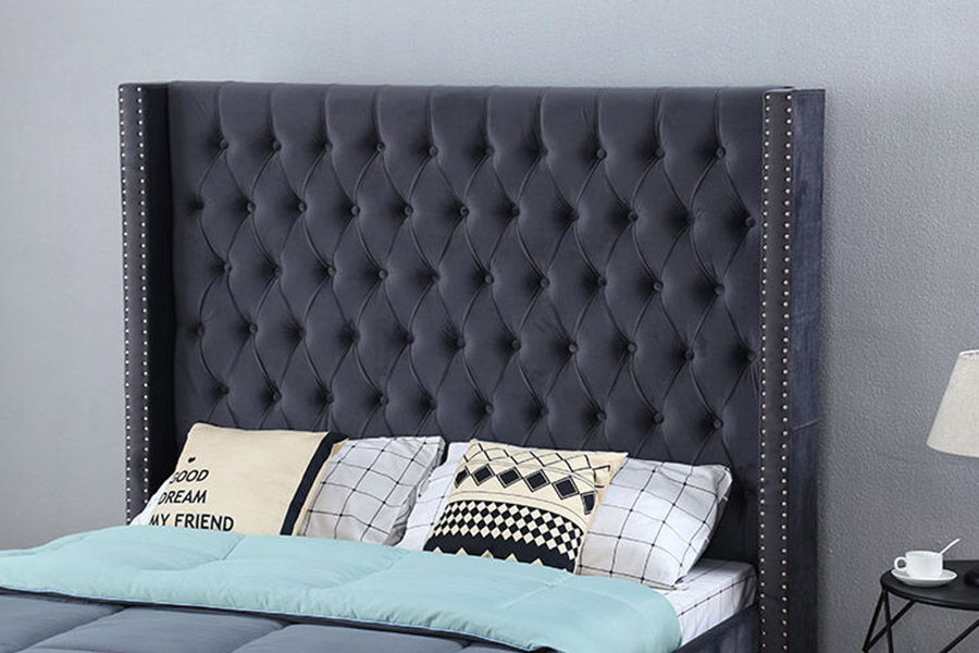 1351 Modern Luxury Design Wingback säng stoppad säng