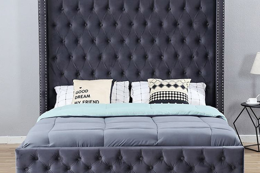 1351 Modern Luxury Design Wingback säng stoppad säng