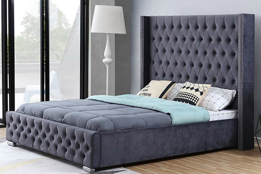 1351 Modern Luxury Design Wingback säng stoppad säng