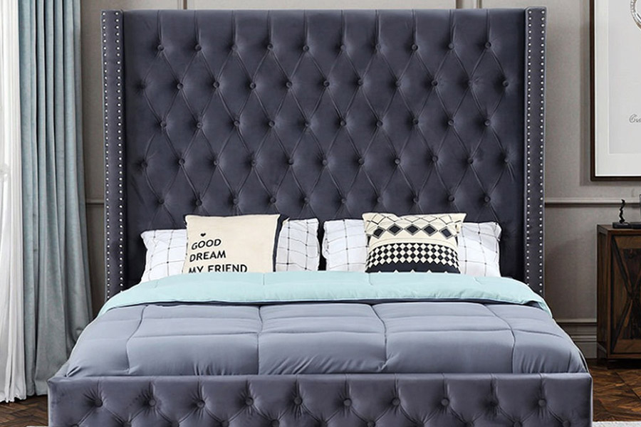 1351 Modern Luxury Design Wingback säng stoppad säng