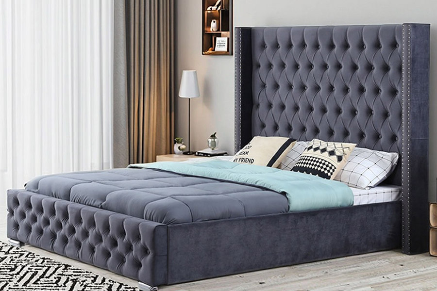 1351 Modern Luxury Design Wingback säng stoppad säng