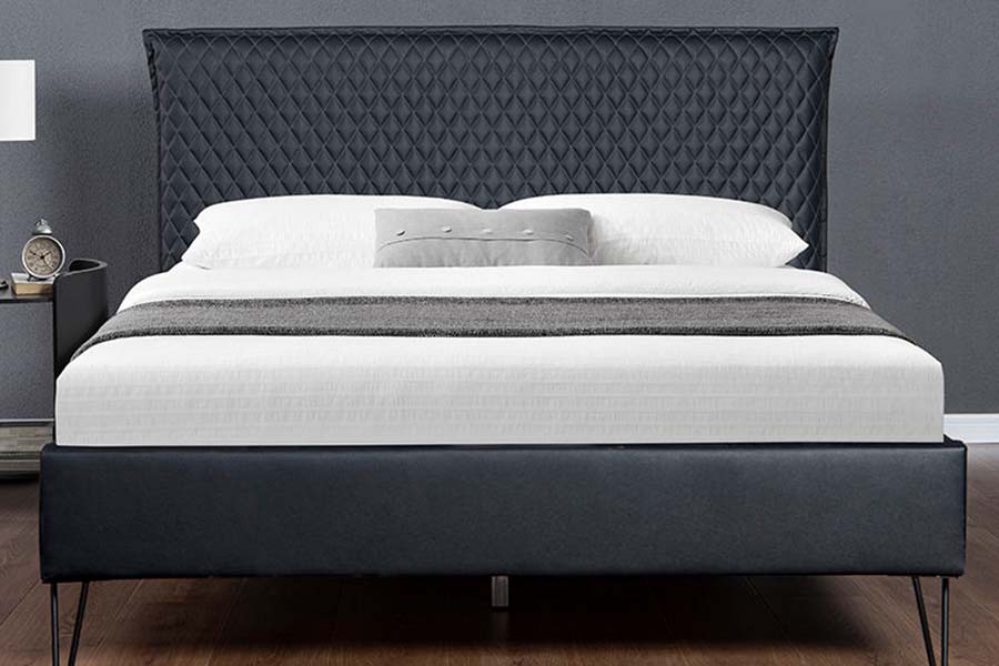 1664 läder Bett Bed Modern stil stoppad säng