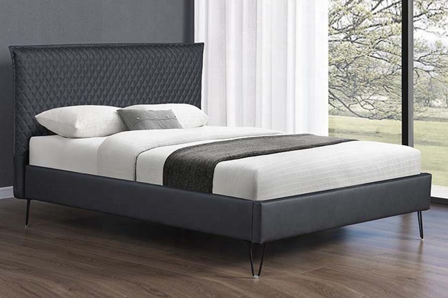 1664 läder Bett Bed Modern stil stoppad säng