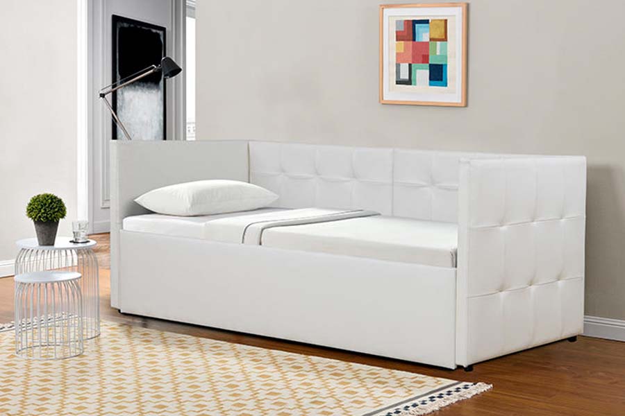 1637 Trundle Soft Leather Day Bäddsoffa