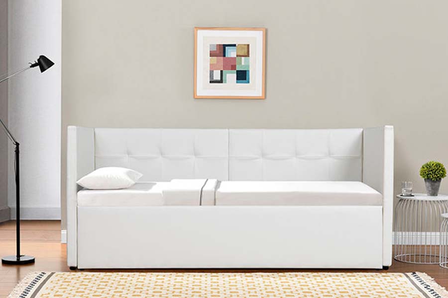 1637 Trundle Soft Leather Day Bäddsoffa