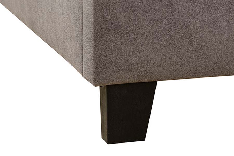 1618 Enkel Size Linne Solid Wood Velvet Upholstered Bed