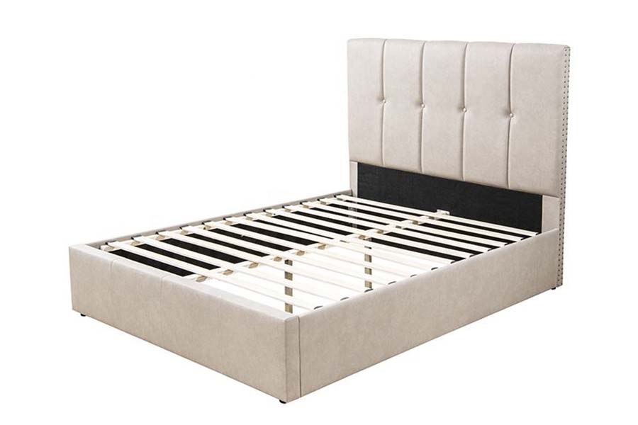 1616 King Size mjukt tyg säng Knapp Design stoppad säng