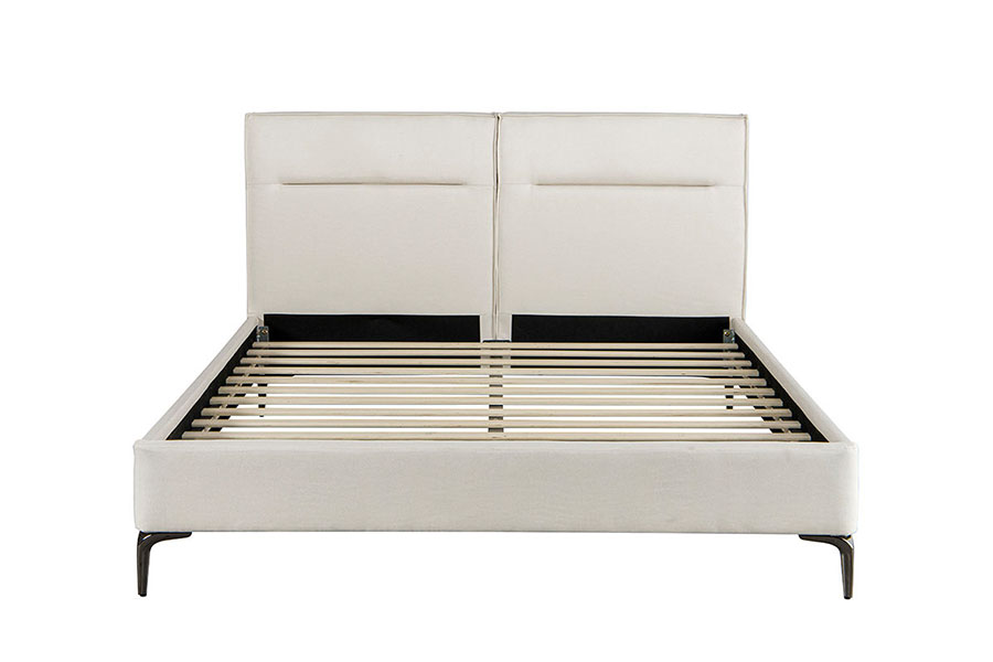 4266 Zip-sänggavel Linne Beige stoppad säng