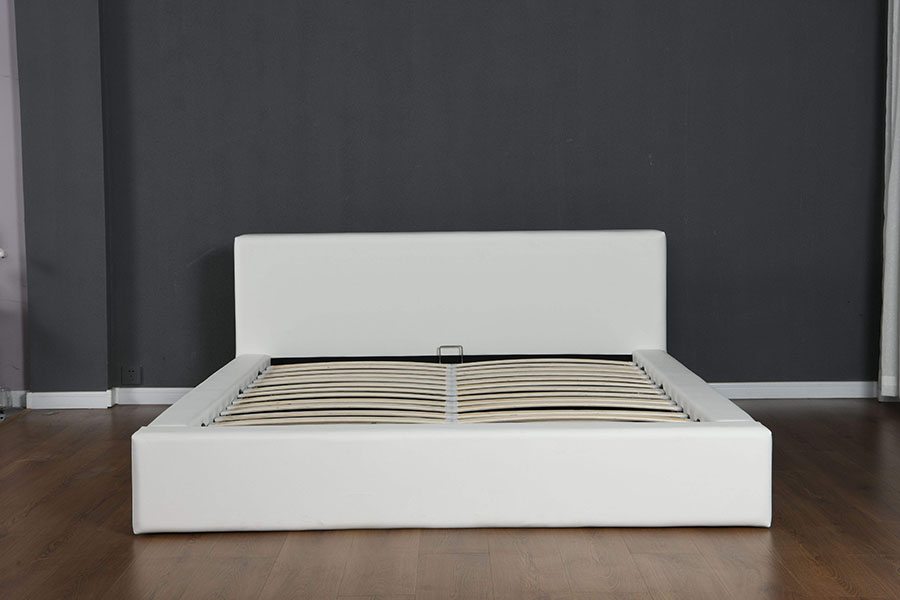 4246 Scandinavian Minimalist Faux Leather Storage Bed Ram