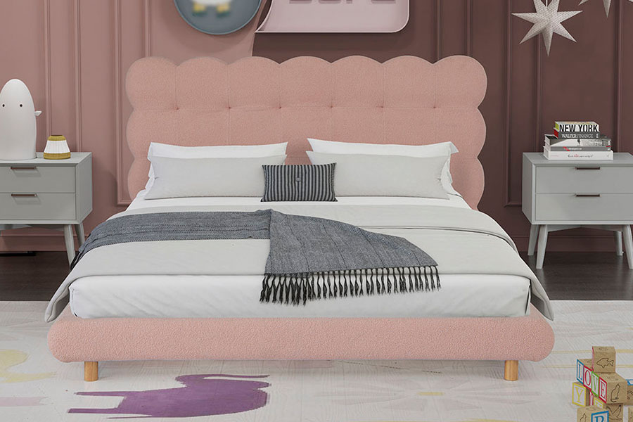 4134 Fransk Design Sherpa Ull Tuftad Klädd Säng