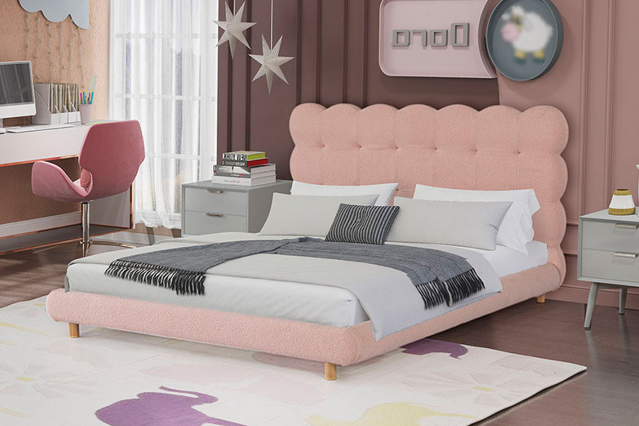 4134 Fransk Design Sherpa Ull Tuftad Klädd Säng