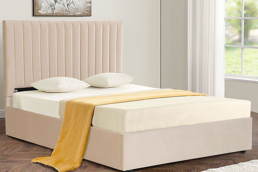 4088 Light Luxury Velvet Ottoman Storage Bed Ram