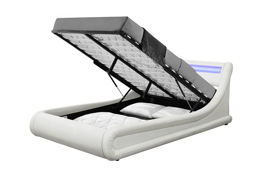 1138-1G vågliknande LED Gaslift Ottomansk PU-läderbädd