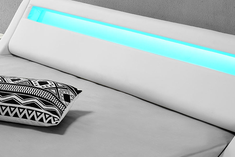 1137-1 Smart LED King Storage Läderstoppad sängram