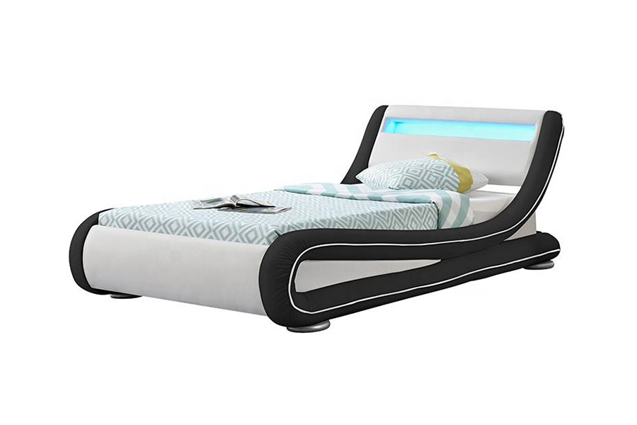 1137-1 Smart LED King Storage Läderstoppad sängram