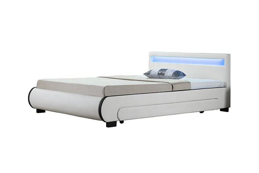 1135-1D LED förvaring stoppad låda PU läder säng