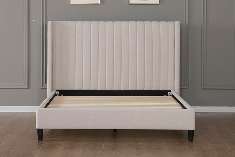 4905 Tuftad linne Minimalistisk plattformssäng