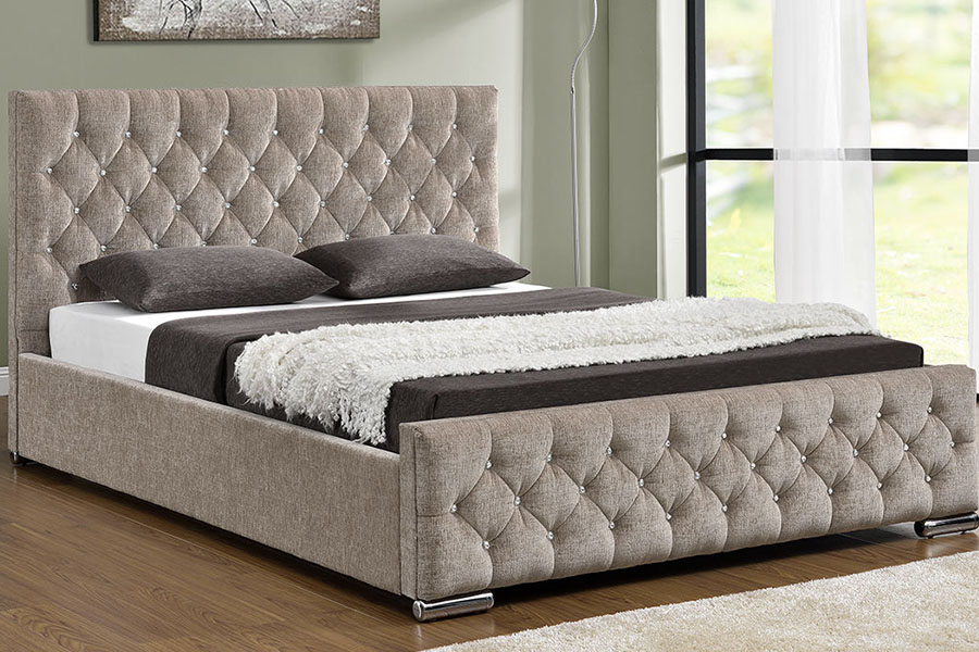1151G Luxury Velvet Lift King Storage Tuftad sängram