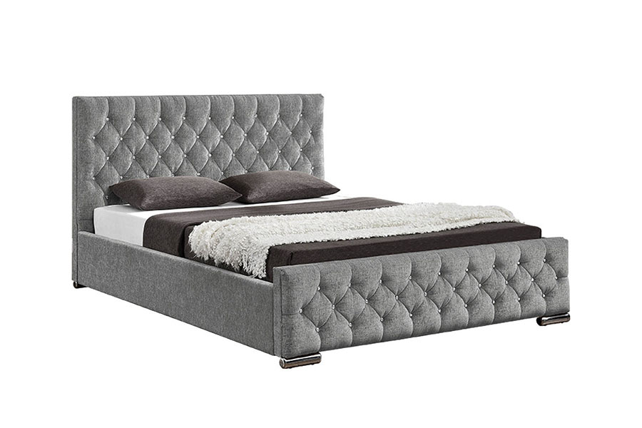 1151G Luxury Velvet Lift King Storage Tuftad sängram