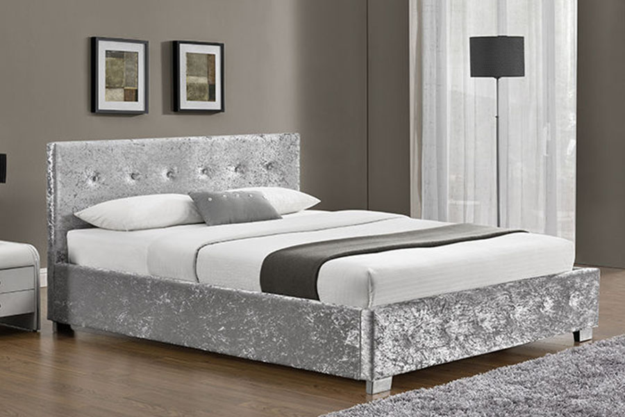 1191G Tyg Ottomansk King-Size stoppad förvaringssäng ram