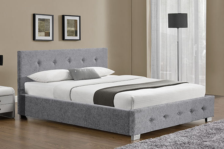 1191G Tyg Ottomansk King-Size stoppad förvaringssäng ram