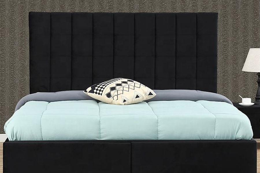 1344DG Tufted Button King Läder Gas-Lift Låda Förvaringssäng Ram