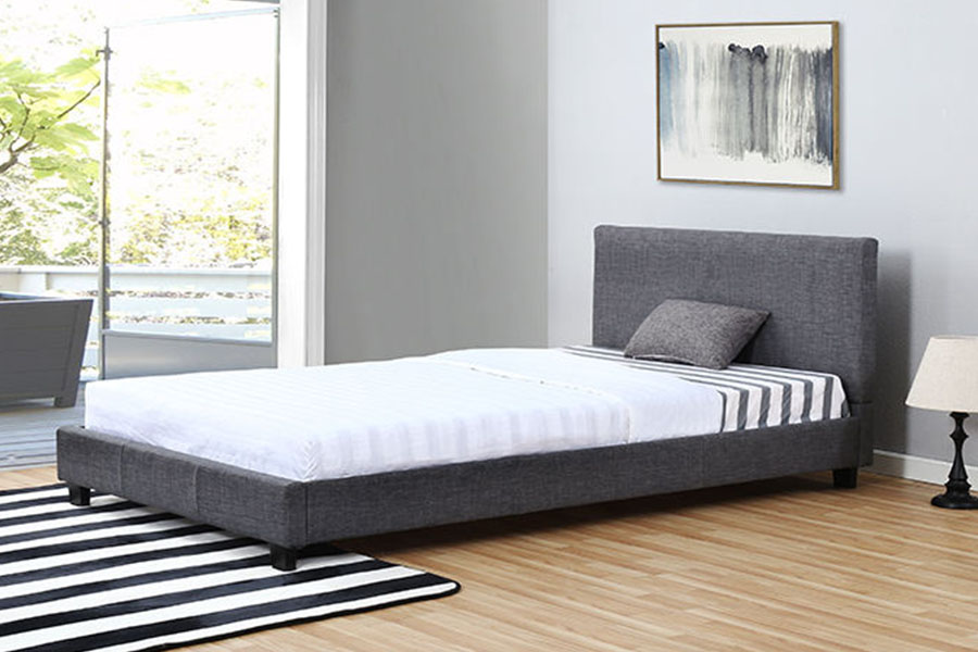 1334-1-2 Elegant linnetyg LED dubbelklädd sängram
