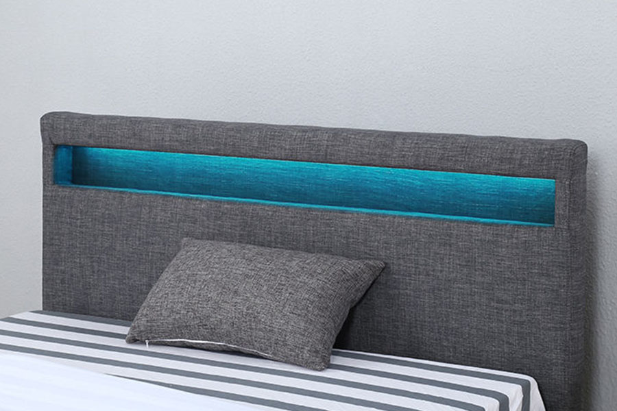 1334-1-2 Elegant linnetyg LED dubbelklädd sängram