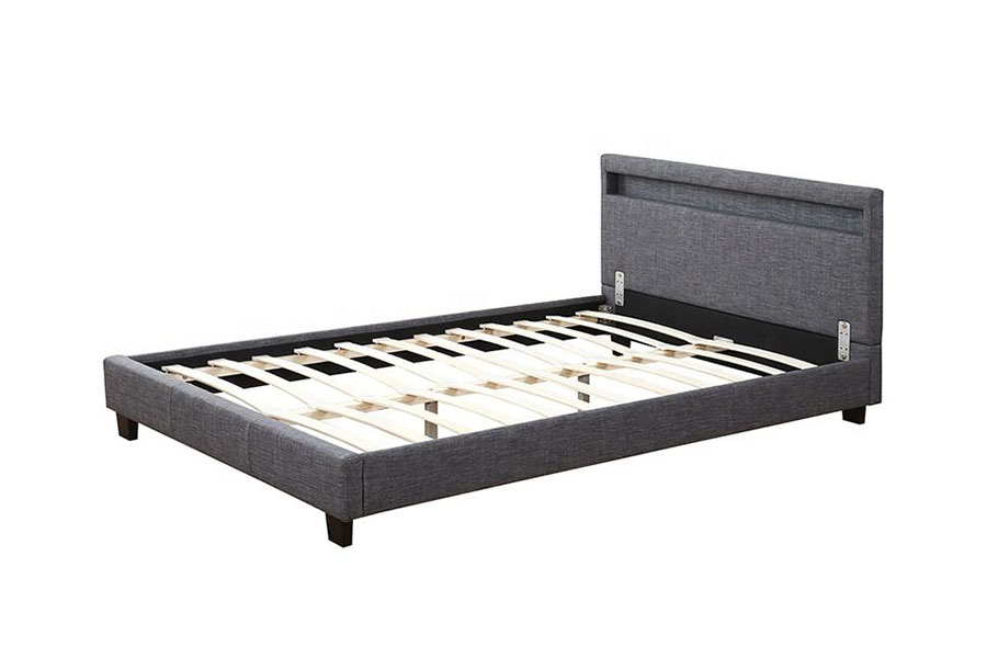 1334-1-2 Elegant linnetyg LED dubbelklädd sängram