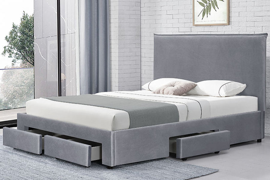 1243D No-Spring PU-läder lådor-base Queen Storage Bed Ram